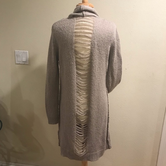 LOVESTITCH distressed back cardigan 2 pockets Sz M - Picture 3 of 5